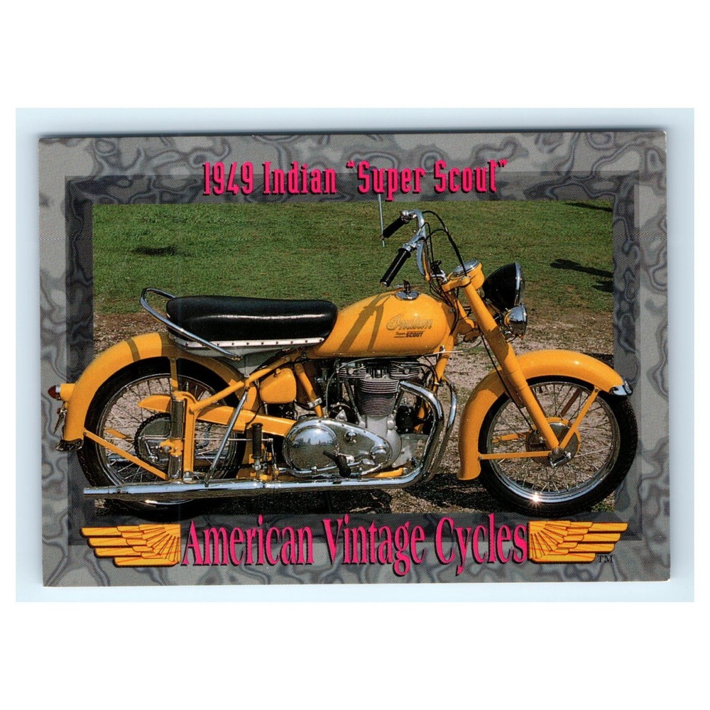 American Vintage Cycles Card 1949 Indian Super Scout Motorcycle Series II #187